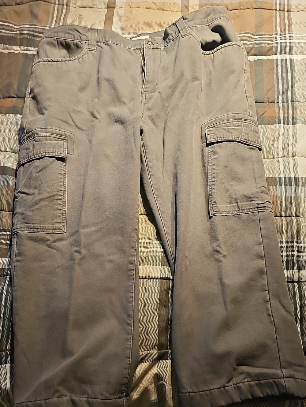 Men's Insulated Cargo Pants in Light Gray - Classic Utility Style